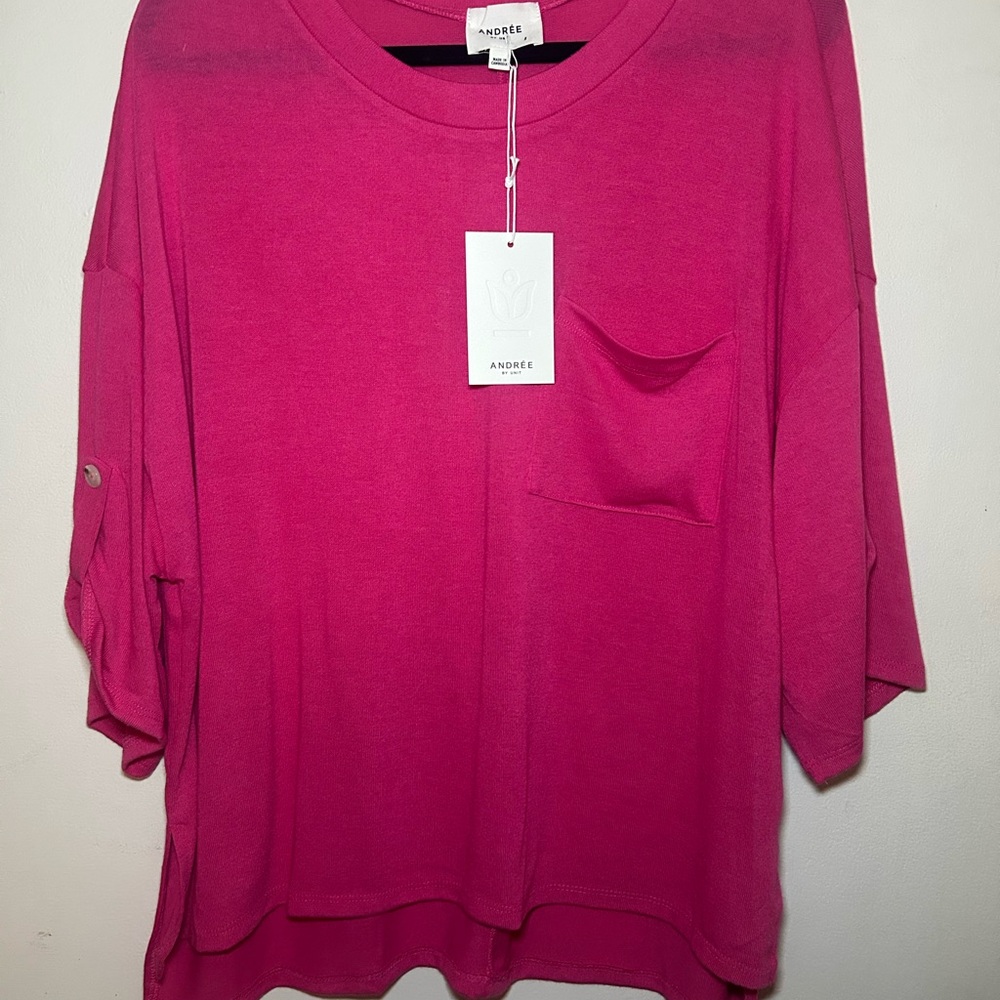 Andree Pink Boxy Blouse Relaxed Fit